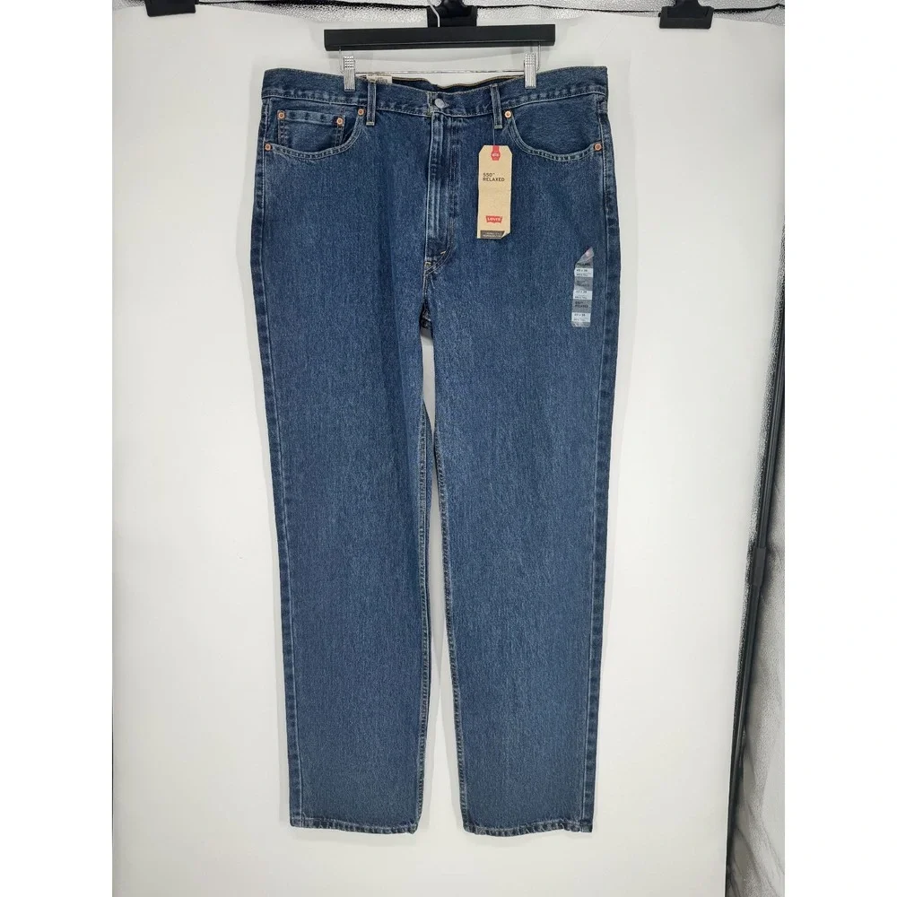 Levis 550 Jeans Mens 40x36 Medium Wash Loose Relaxed Fit Tapered Leg Denim Blue
